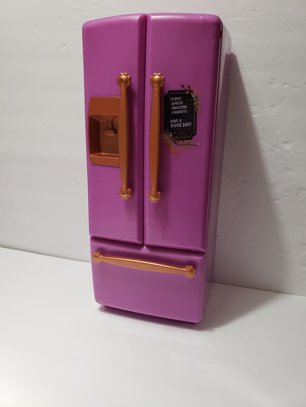OUR GENERATION Gourmet Kitchen Purple Refrigerator & Accessories For 18" Dolls